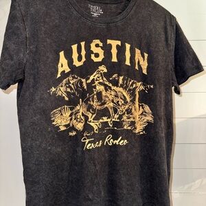 Time and Tru Charcoal Austin Texas Rodeo Tee Ladies Small